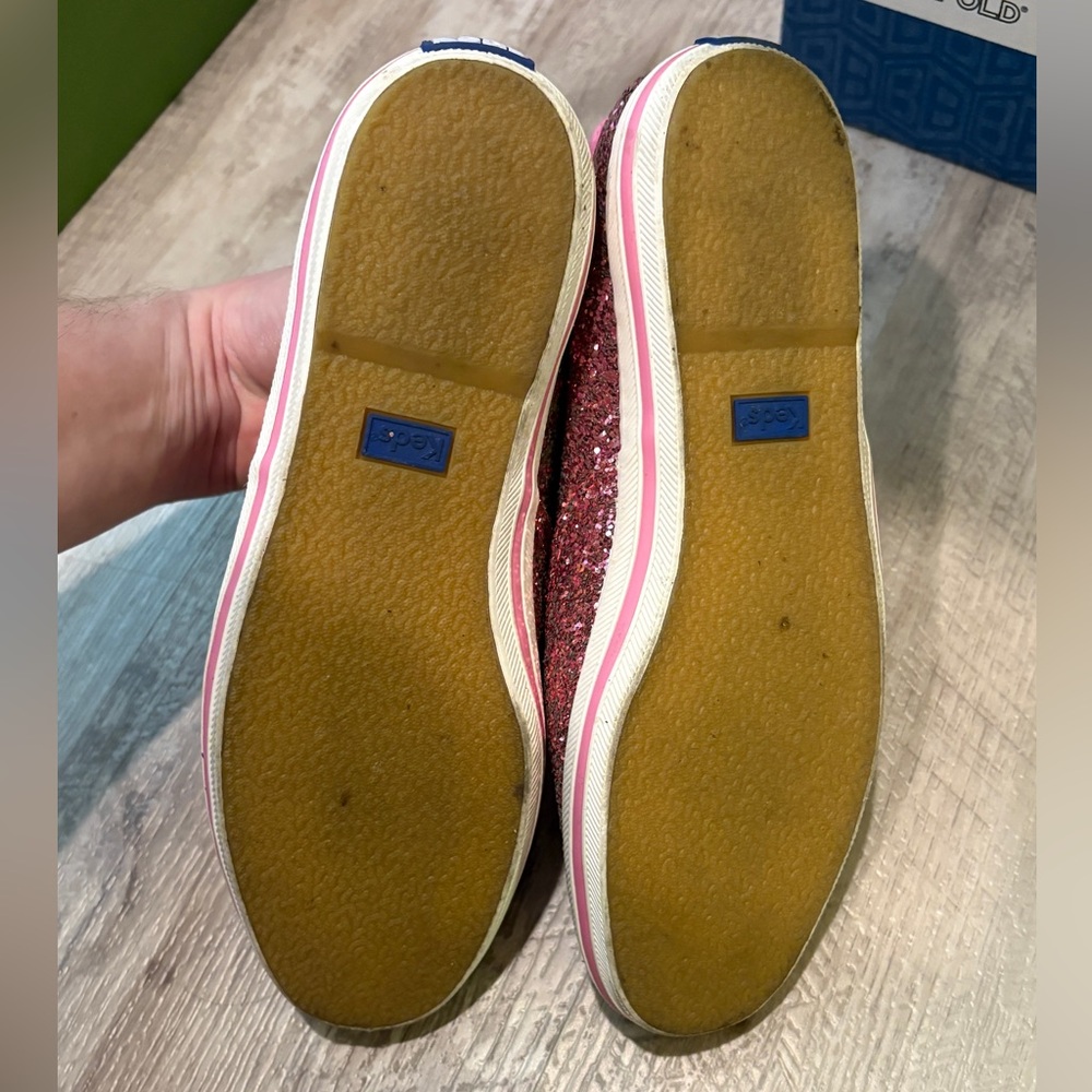 Keds x Kate Spade Glitter Lace Up Sneakers - Pink! GREAT condition, like new!! - Picture 2 of 3